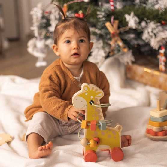 conjunto de 3 brinquedos de estimulação em madeira