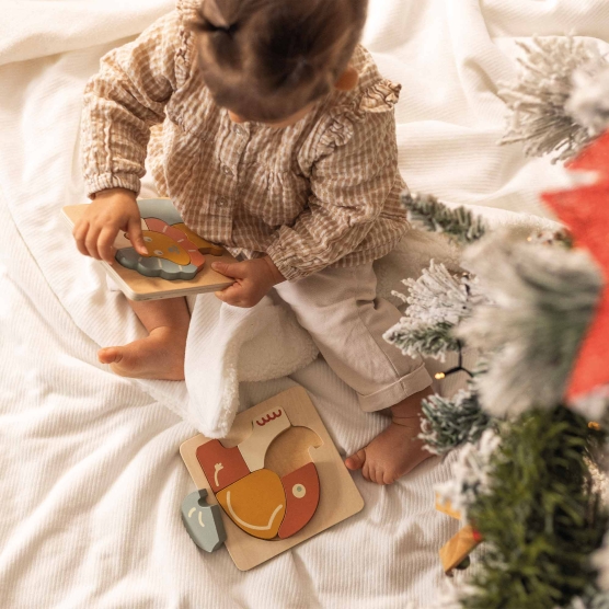 set of 2 wooden puzzles for baby