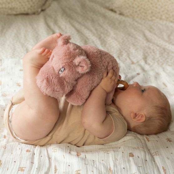 Pink musical hippopotamus plush toy