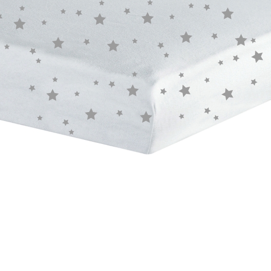 Lote de 2 Sábanas Bajeras jersey - Blanco / Gris Trois Kilos Sept - 1