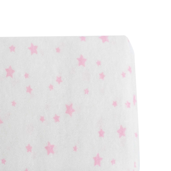 Jersey fitted sheet - Pink stars