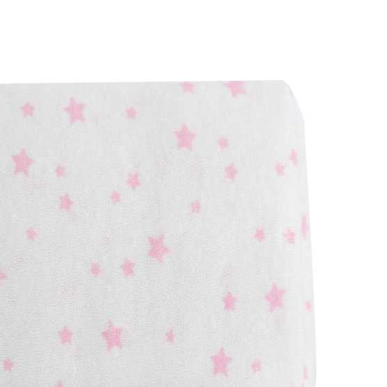 Lençol de baixo ajustável em jersey - Estrelas cor-de-rosa