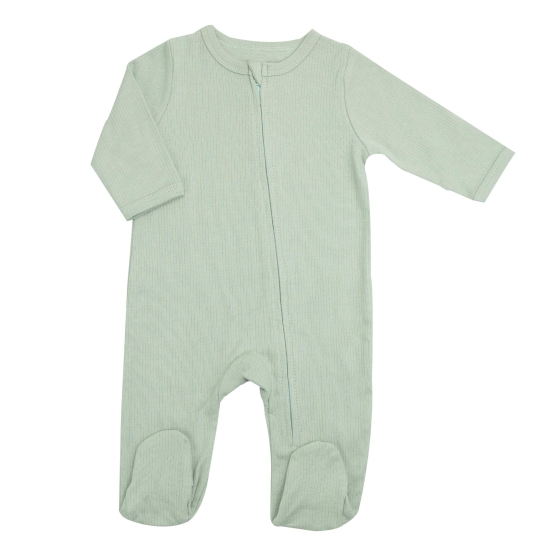 Zip-up cotton pajama - Sage