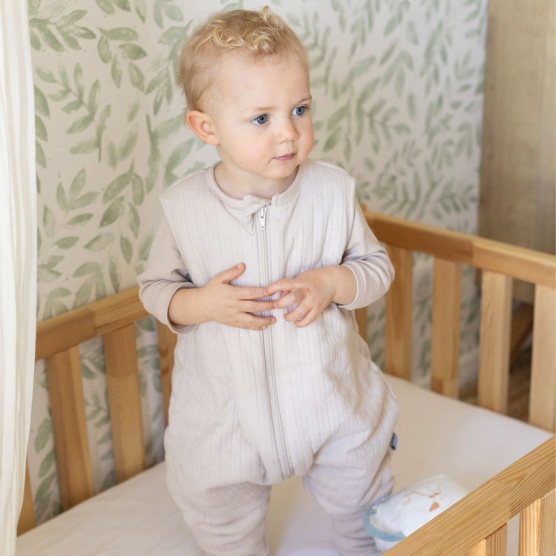 Olivgrüner Schlafsack mit Füßen 12/18 Monate für Babys