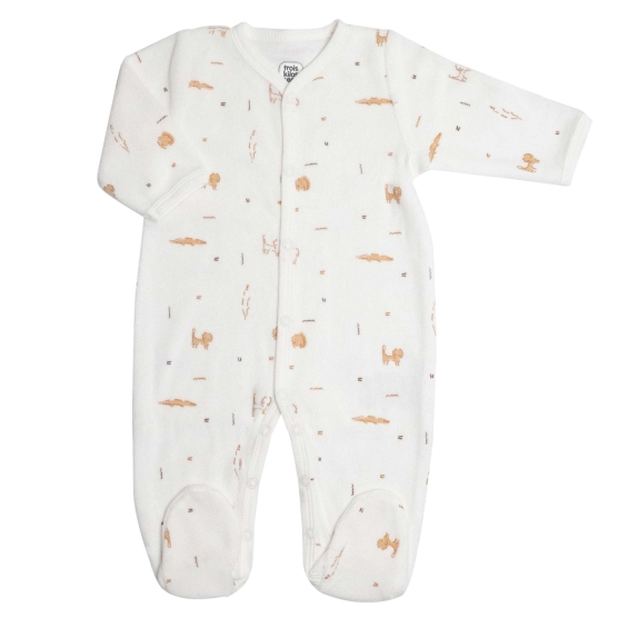 Tam Tam velour sleepsuit