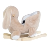 Baloiço para bebé em forma de coelho visto de perfil