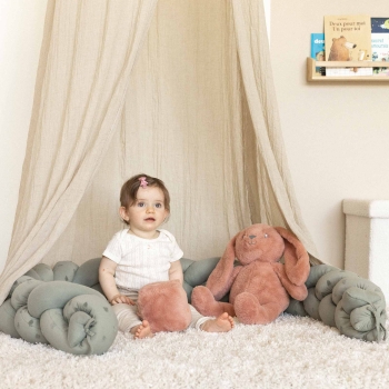 baby with its 45cm rabbit stuffed animal baby with its 45cm rabbit stuffed animal