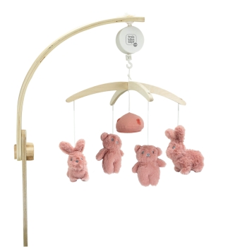Móvil musical conejo y osito color tierra de siena Móvil musical conejo y osito color tierra de siena