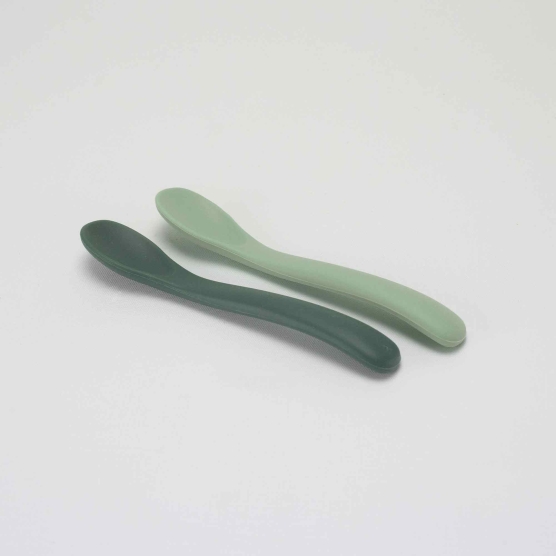 Lot 2 cuillères silicone bébé