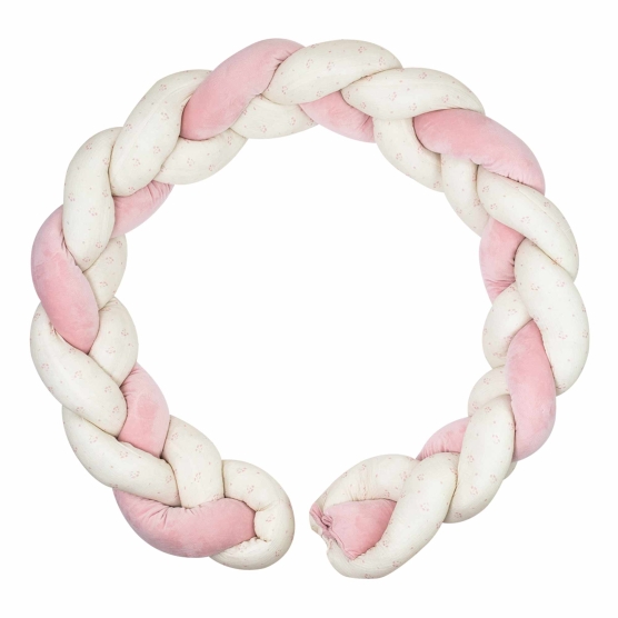 treccia decorativa bianca e rosa con fiori
