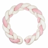 decoratieve vlecht wit en roze met bloemen decoratieve vlecht wit en roze met bloemen