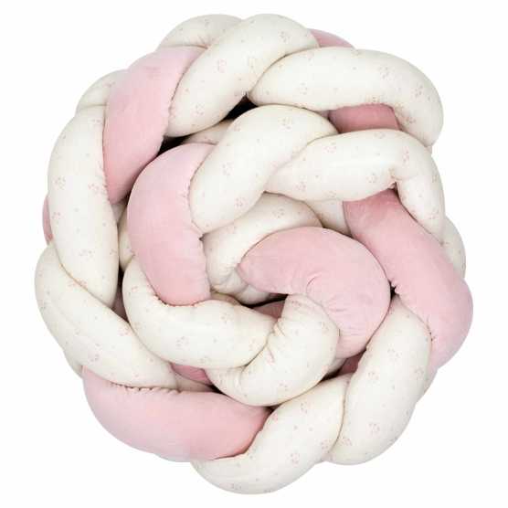 trança decorativa branca e rosa com flores