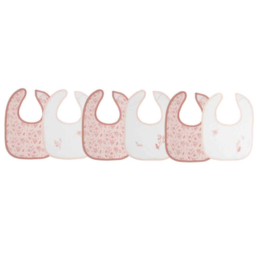 conjunto de 6 babetes para bebé com motivos florais