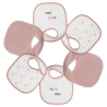 Conjunto de 6 babetes de bebé cor-de-rosa com corações