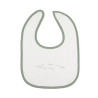 pormenor do babete branco com motivo de crocodilo pormenor do babete branco com motivo de crocodilo