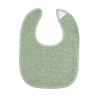 sage green bib with graphic safari patterns