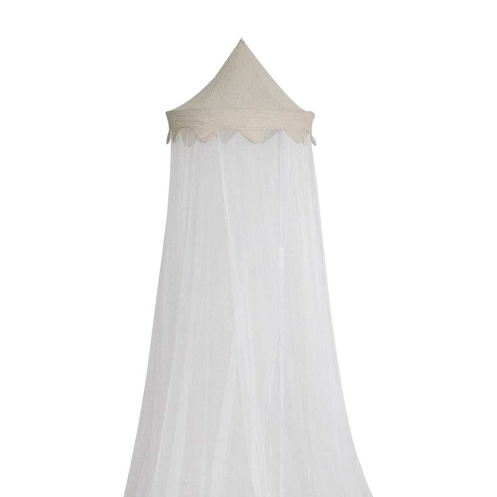 Sand-colored baby bed canopy