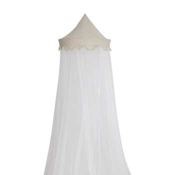 Sand-colored baby bed canopy