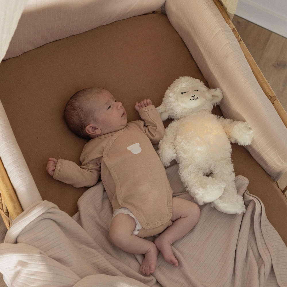 bambino nella sua culla con la sua coperta 100x140cm