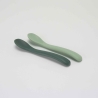 Conjunto de colheres de silicone verdes para bebé