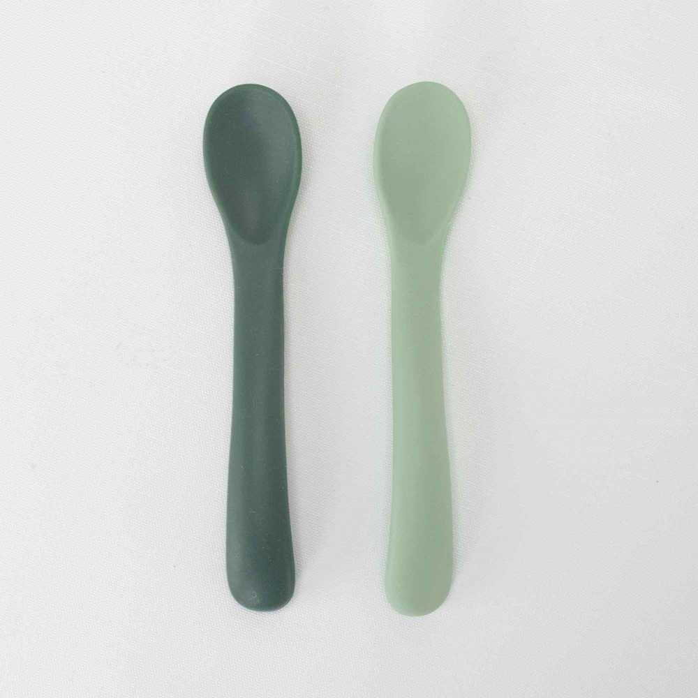 Conjunto de 2 colheres de silicone verdes