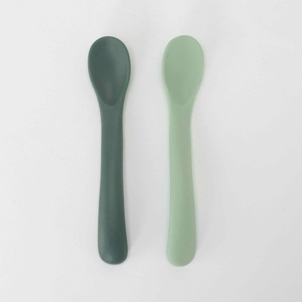 Set of 2 green silicone spoons