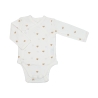 body branco com estampado de coração castanho