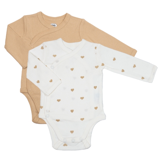 conjunto de 2 bodies de bebé com corações