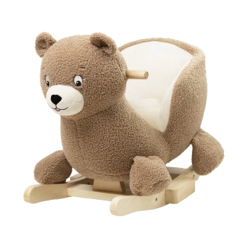 Bascule bébé ours en matière teddy et couleur moka Bascule bébé ours en matière teddy et couleur moka