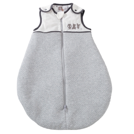 sacco nanna tog 2 bianco e grigio in velluto screziato 65 cm