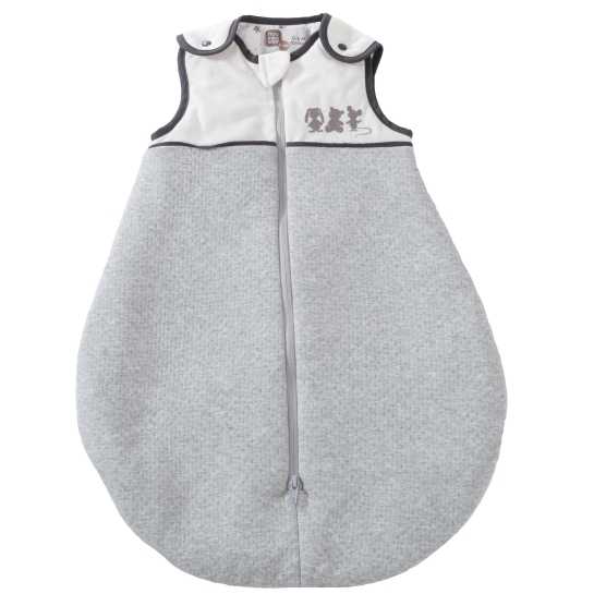 Saco de dormir para bebé TOG 2 branco e cinzento em veludo mesclado, 65 cm