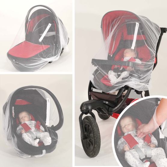 Zippered mosquito net - Cosy / Stroller / Pram - White