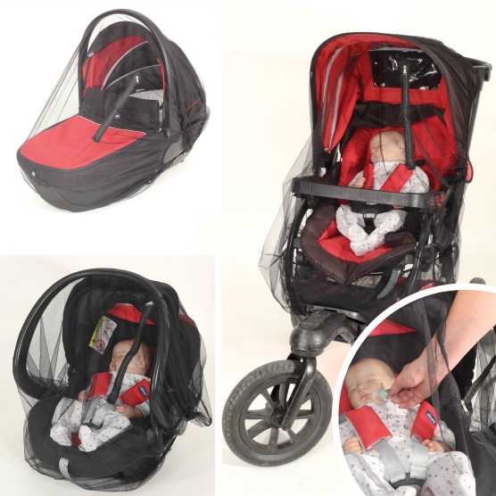 Reißverschluss-Moskitonetz - Cosy / Kinderwagen / Kinderwagen - Schwarz