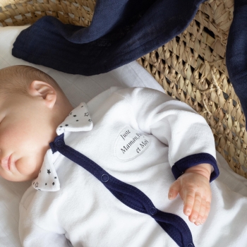 Pyjama "Juste Maman, Papa et Moi" bleu marine