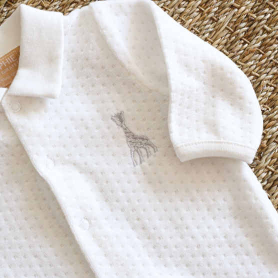 Sleep well Y Beige Polo collar - Jacquard velvet - ©Sophie la girafe