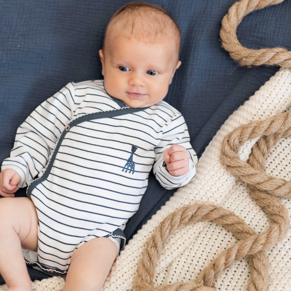 baby in her striped sailor bodysuit girl