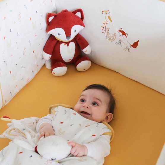 Saco-cama grande de 90 cm, branco, com o motivo das escondidas na floresta