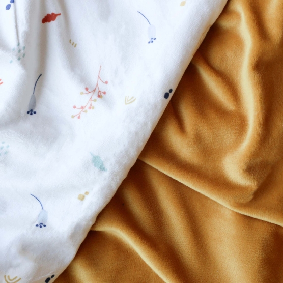 100x140 hide and seek in the forest ocher blanket product photo folded
