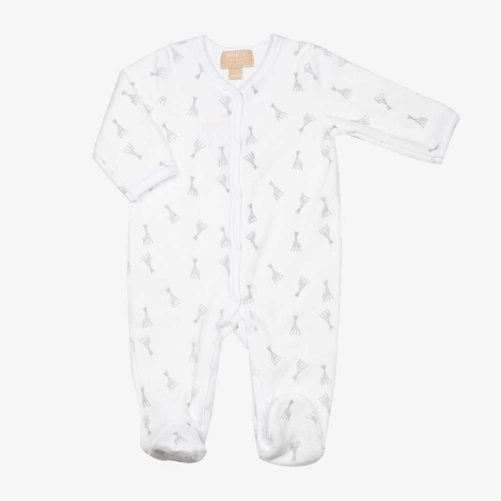 Pijama de dormir em Y branco — veludo — ©Sophie la girafe