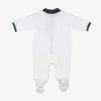 Parte de trás do pijama Y azul-marinho com gola polo