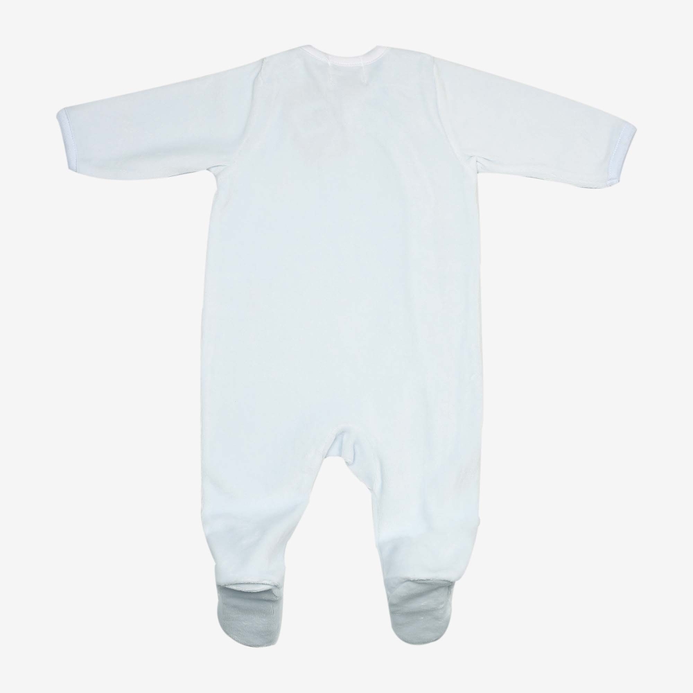 Schlafanzug Rückseite blauer Samt