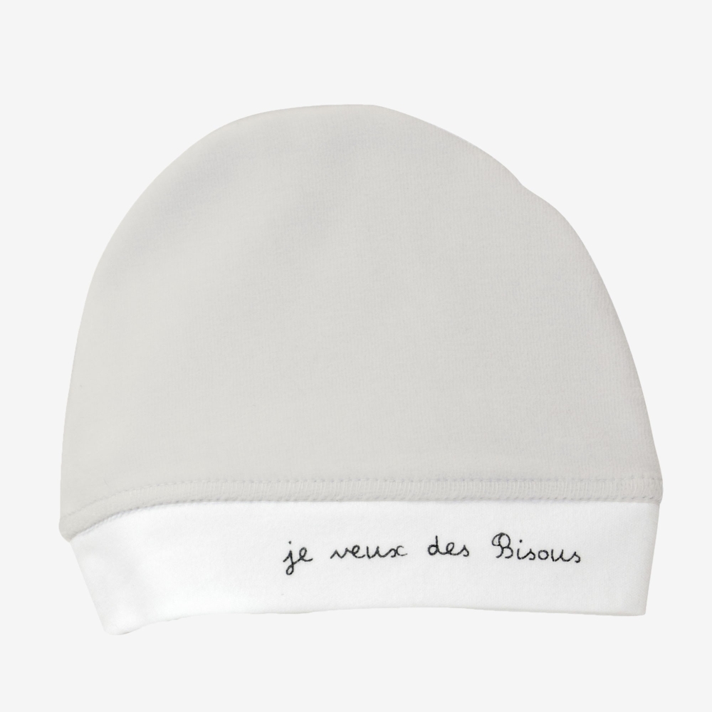 Bonnet naissance "je veux des Bisous" - Coloris au choix Trois Kilos Sept - 6