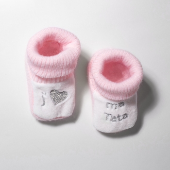 Babyslofjes "Ik hou van mijn tante" roze Babyslofjes "Ik hou van mijn tante" roze