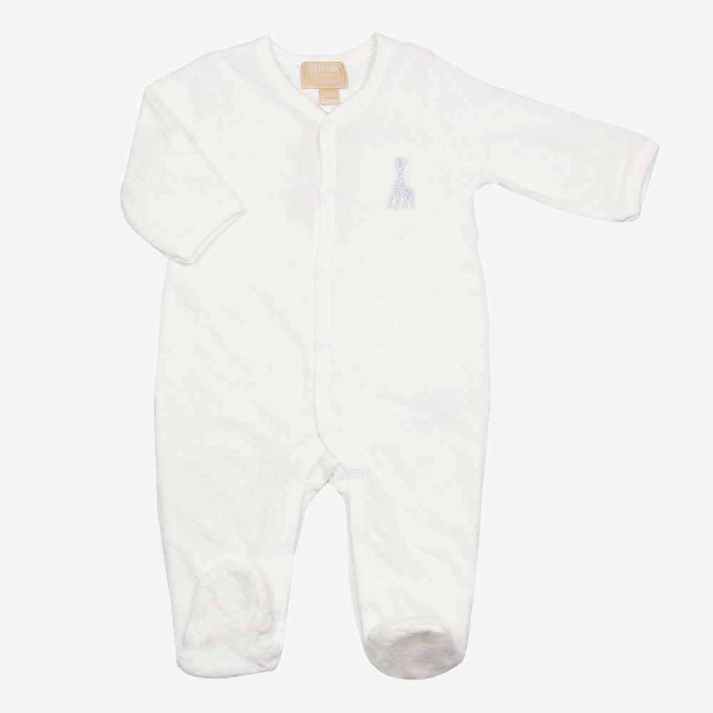 Schlafanzug Y Beige - Jacquard-Samt - ©Sophie la girafe