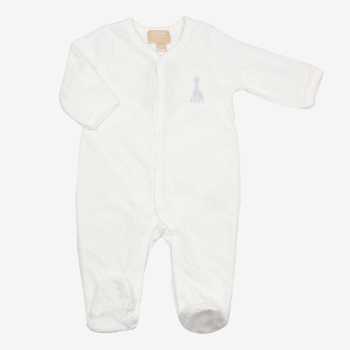 Babygrow em Y bege - Veludo jacquard - ©Sophie la girafe