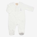 Babygrow em Y bege - Veludo jacquard - ©Sophie la girafe
