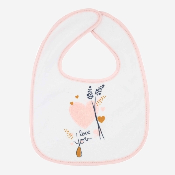 Bavoir bébé "I love you" rose