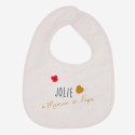 Bib "Mommy and Daddy's Pretty Heart" white Bib "Mommy and Daddy's Pretty Heart" white