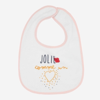 Bib "Pretty as a button" pink Bib "Pretty as a button" pink
