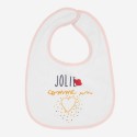 Bib "Pretty as a button" pink Bib "Pretty as a button" pink